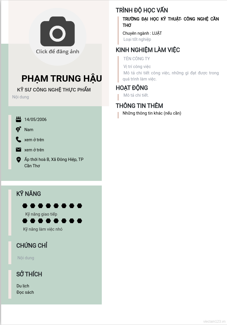 CV ứng viên