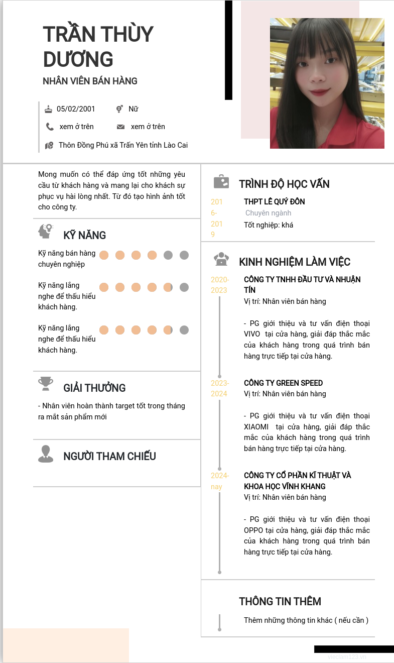 CV ứng viên