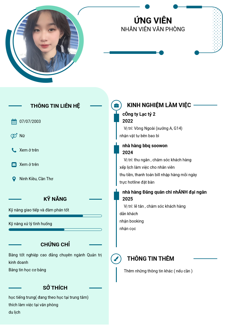 CV ứng viên