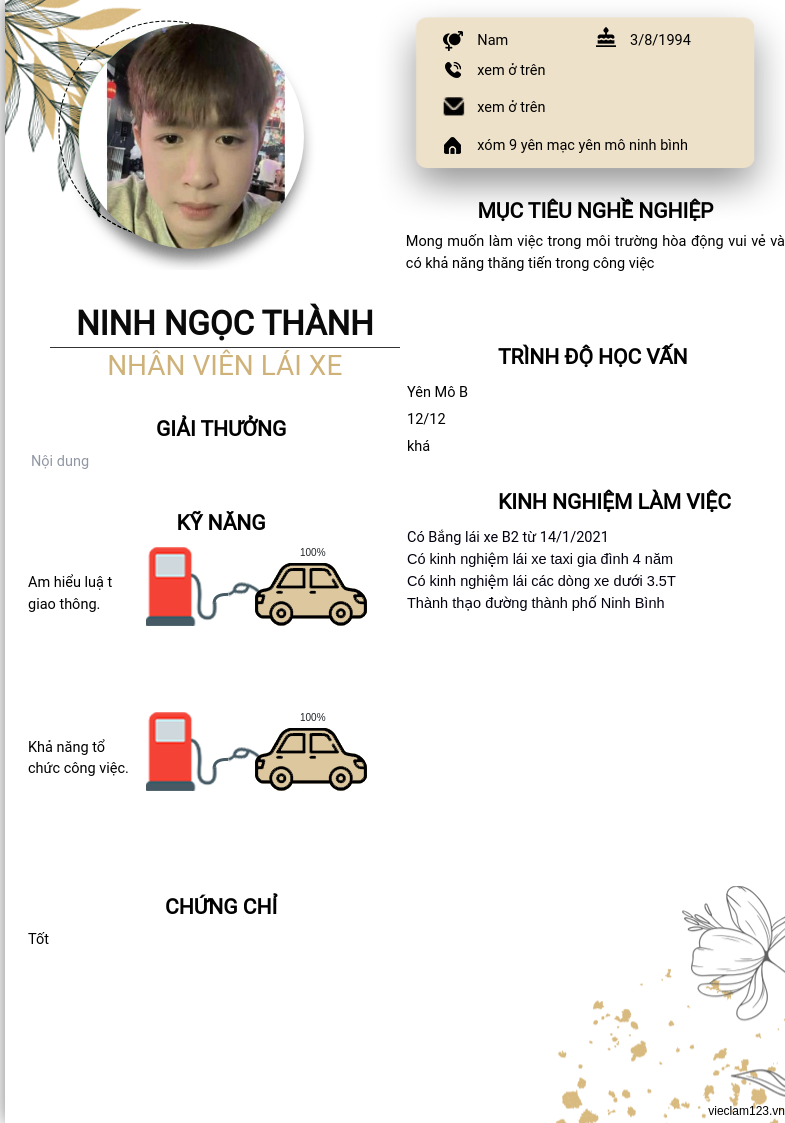 CV ứng viên