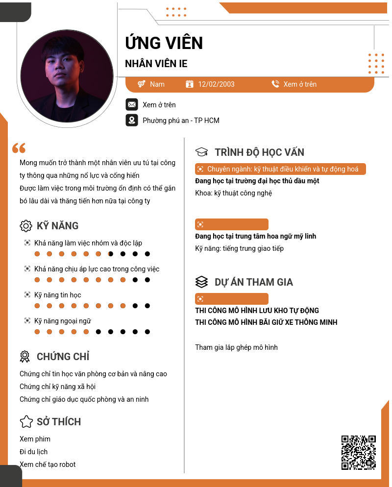 CV ứng viên
