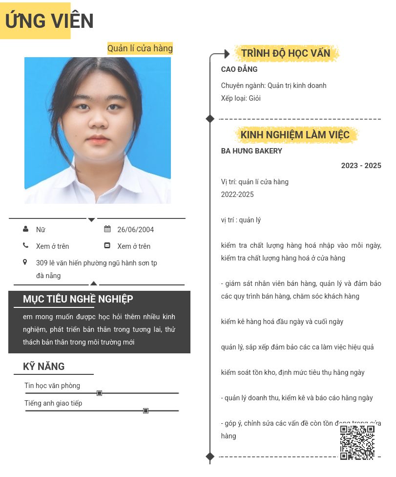 CV ứng viên