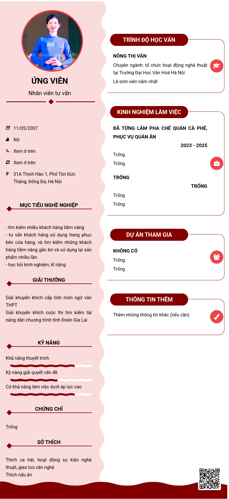 CV ứng viên