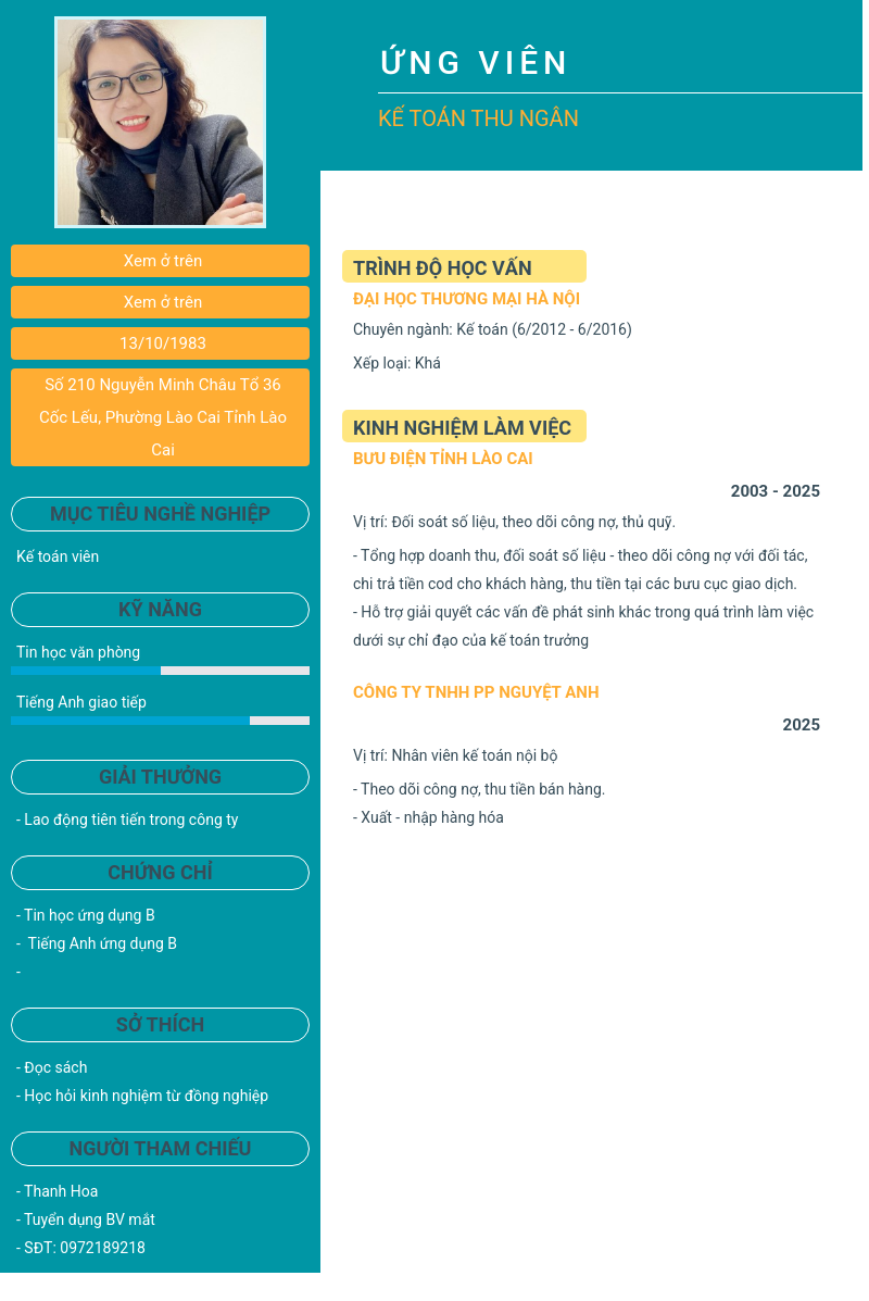 CV ứng viên