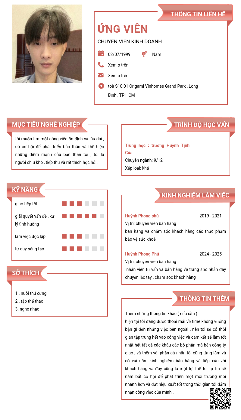 CV ứng viên