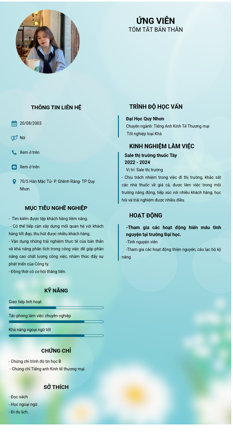 CV ứng viên