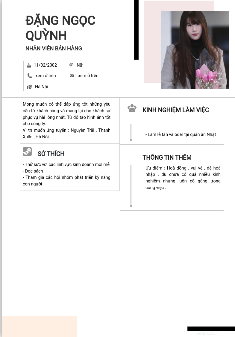 CV ứng viên