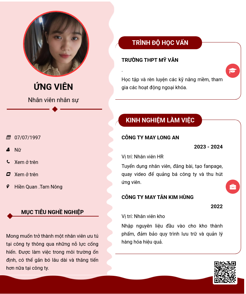 CV ứng viên
