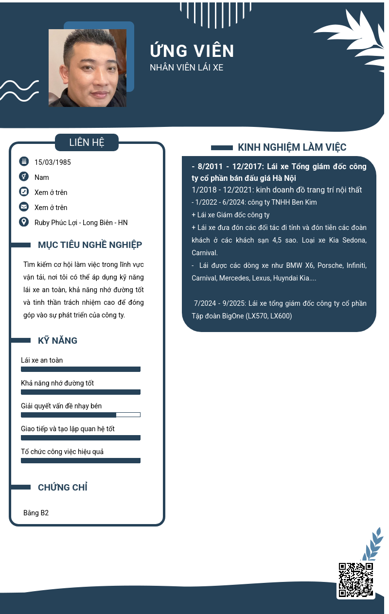 CV ứng viên
