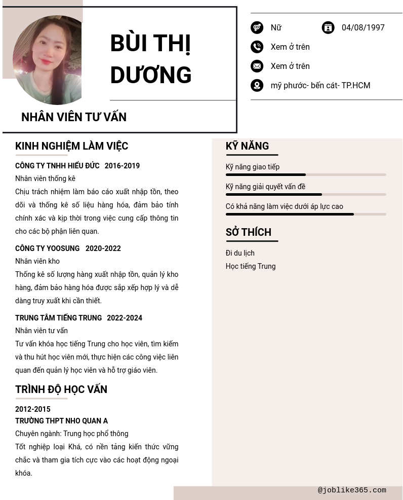 CV ứng viên