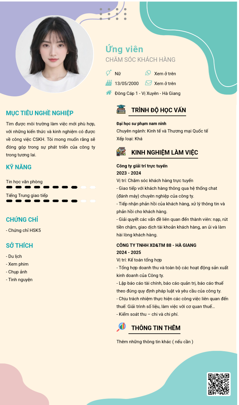 CV ứng viên