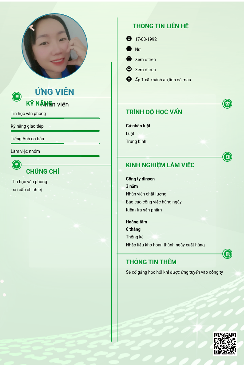 CV ứng viên