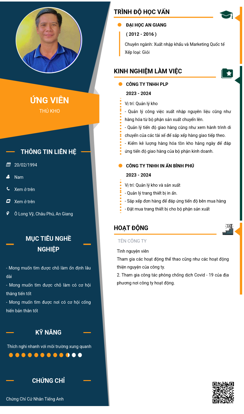 CV ứng viên