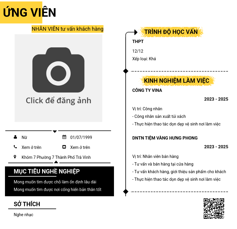 CV ứng viên