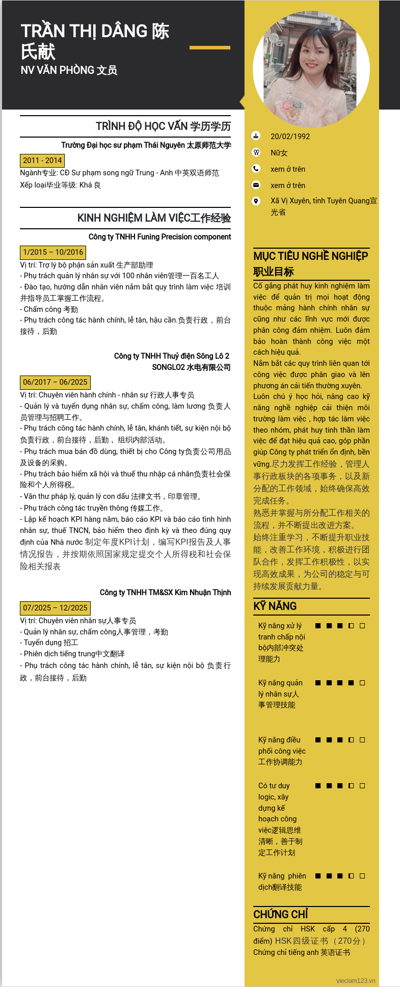 CV ứng viên