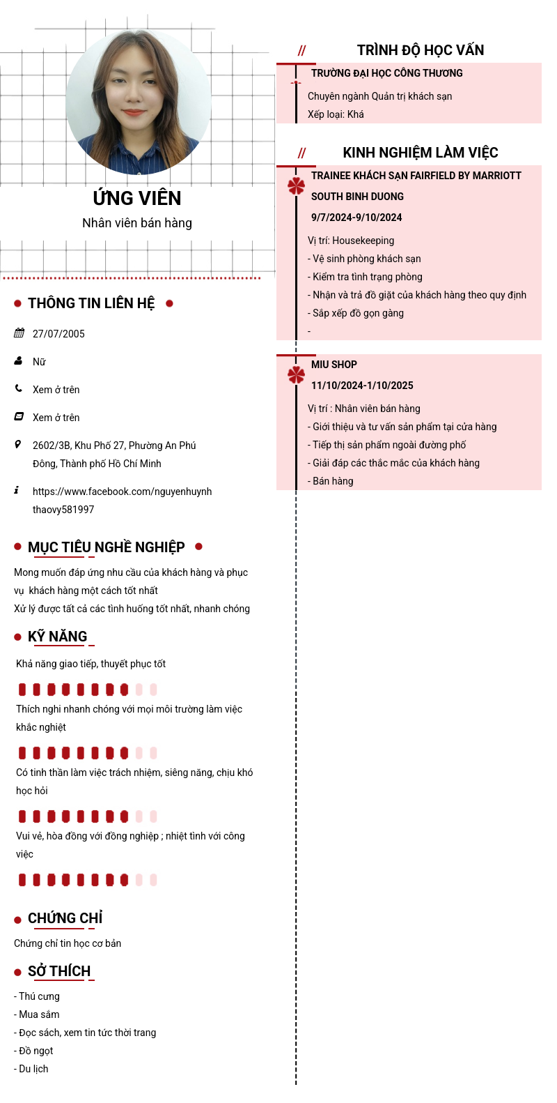 CV ứng viên