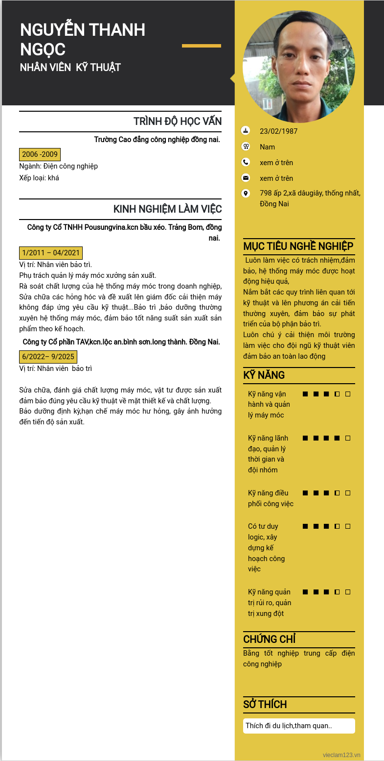 CV ứng viên