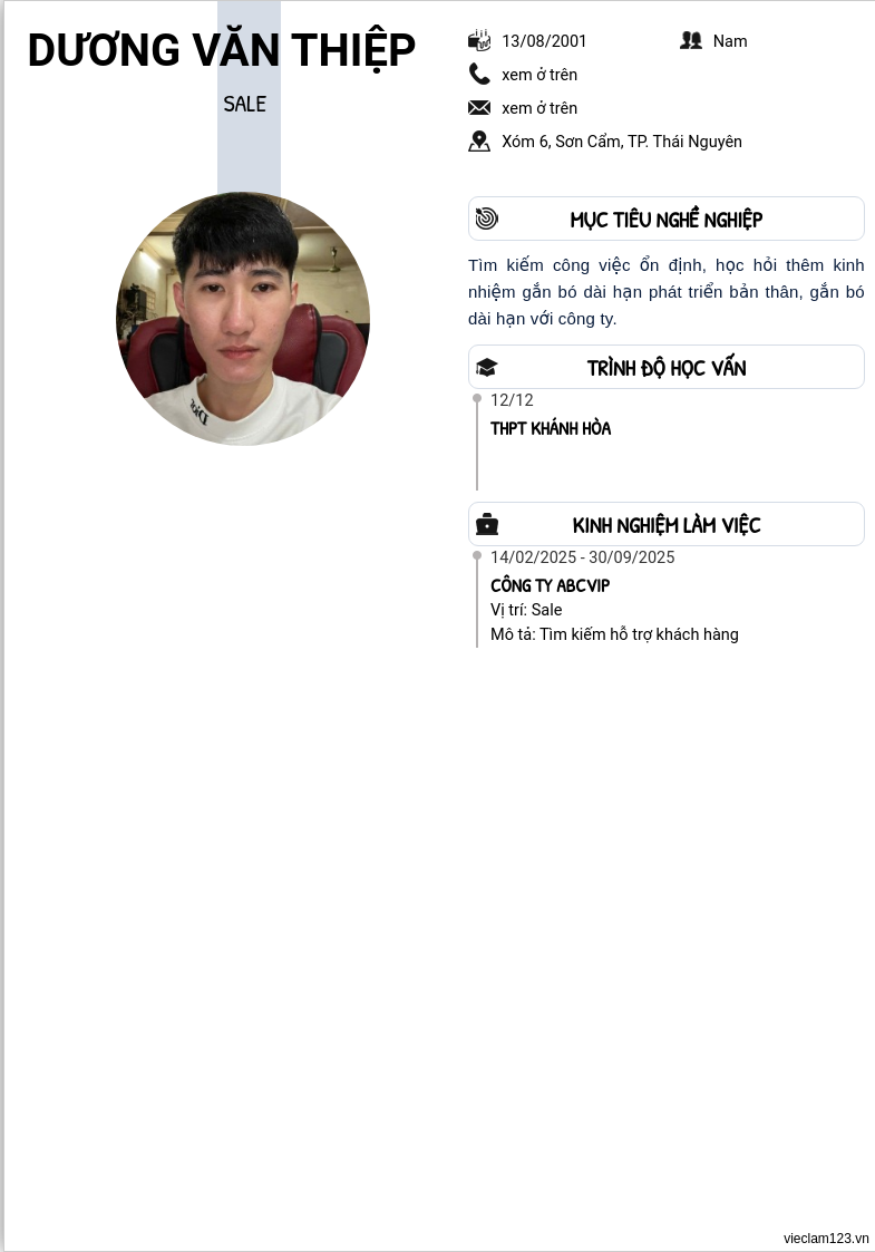 CV ứng viên