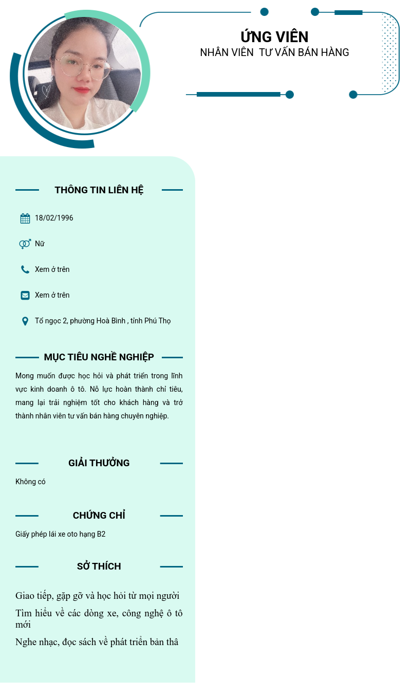 CV ứng viên