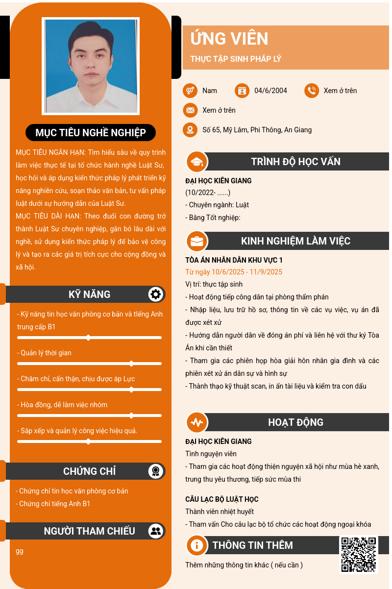 CV ứng viên