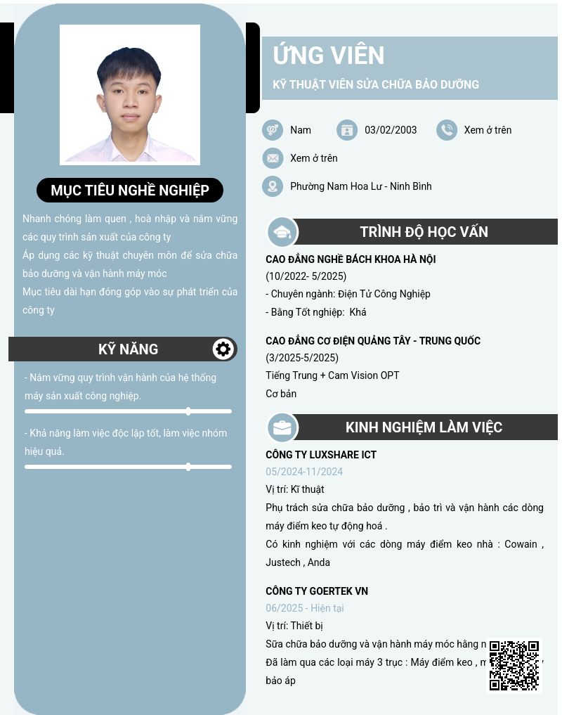 CV ứng viên