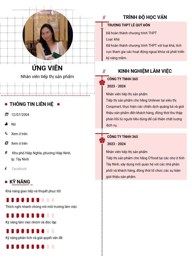 CV ứng viên