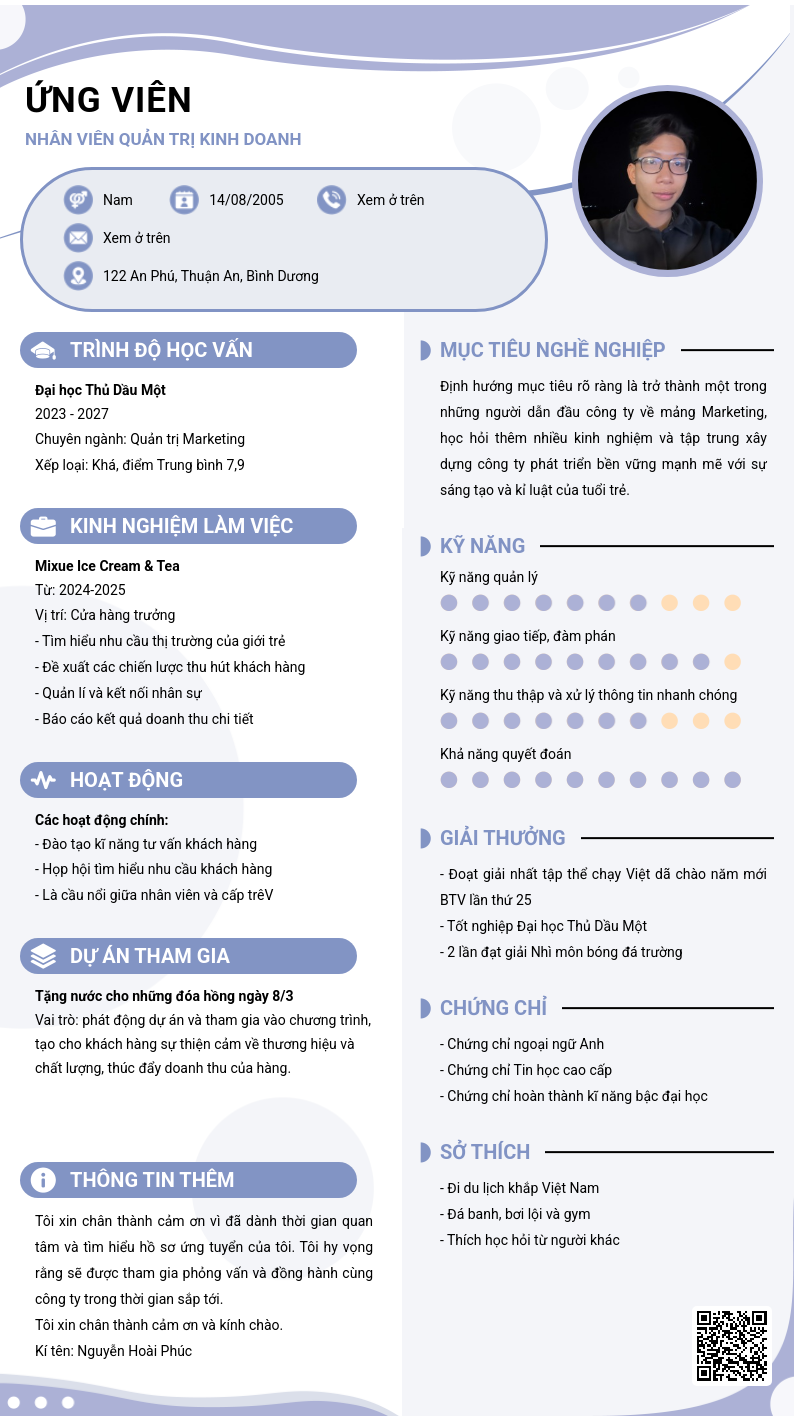 CV ứng viên