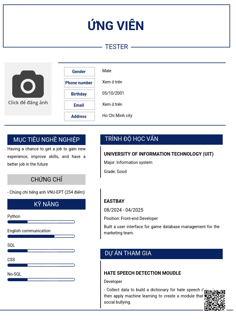 CV ứng viên