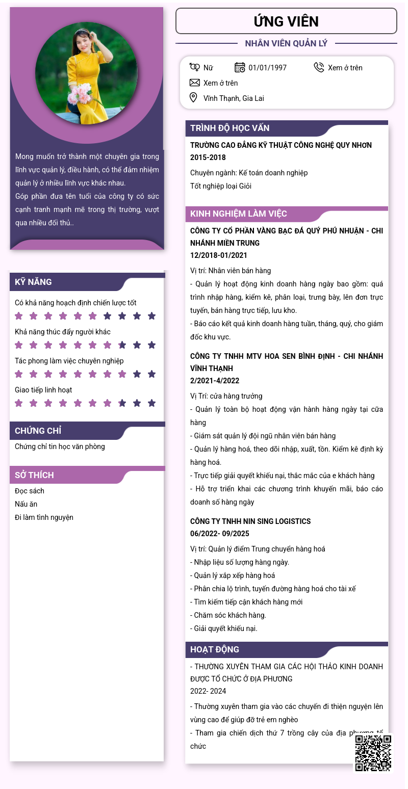 CV ứng viên