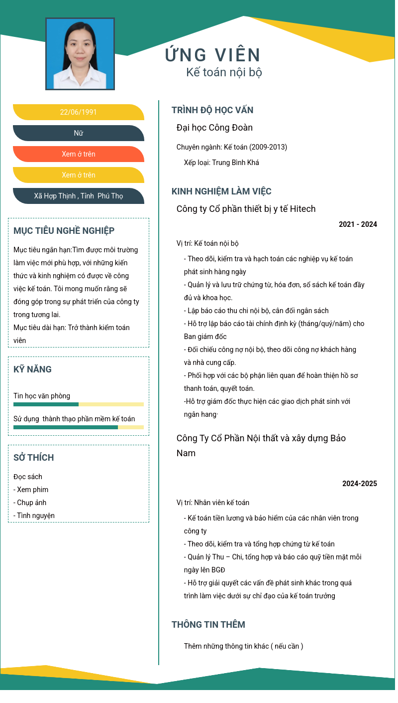 CV ứng viên