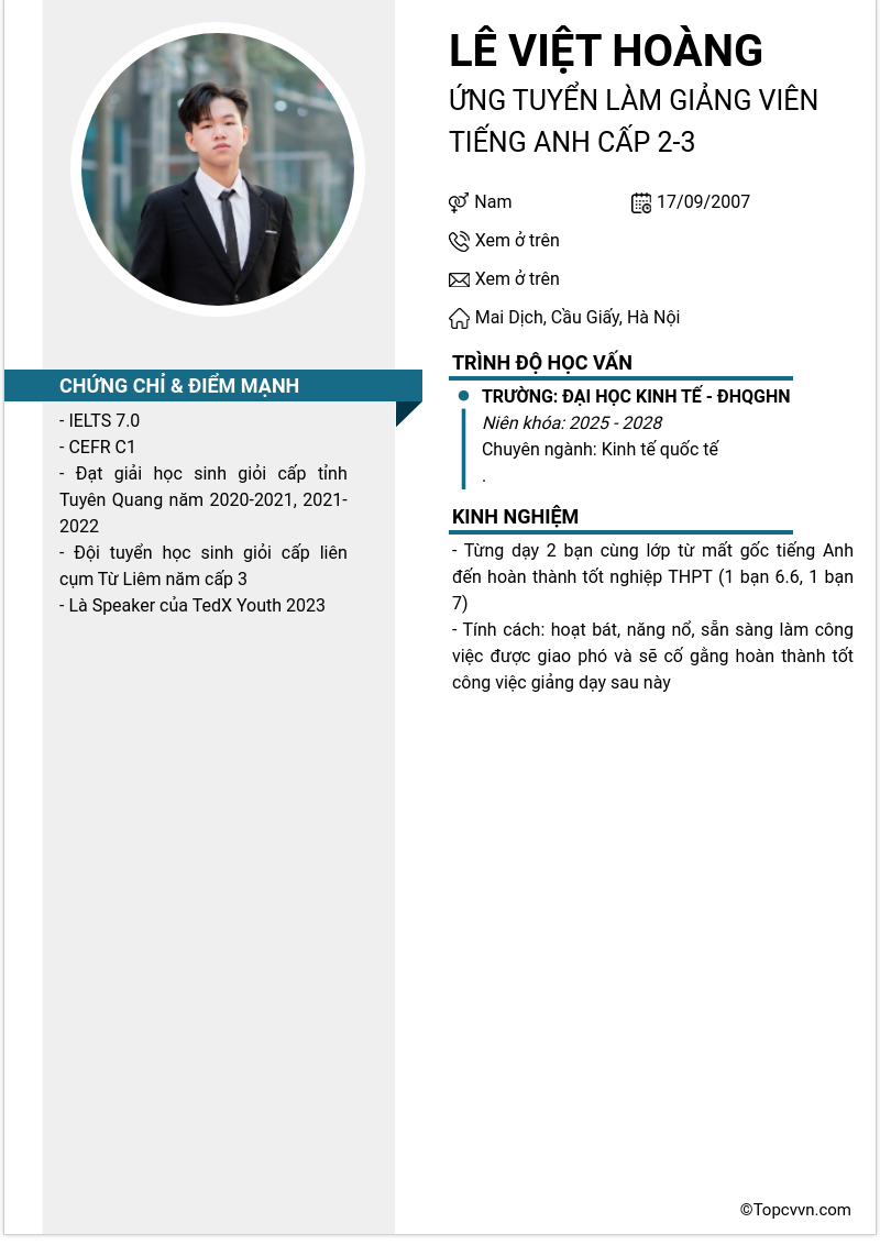 CV ứng viên