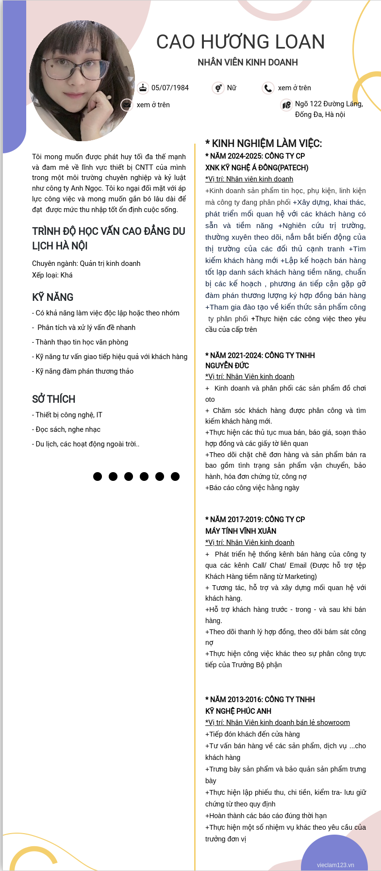CV ứng viên
