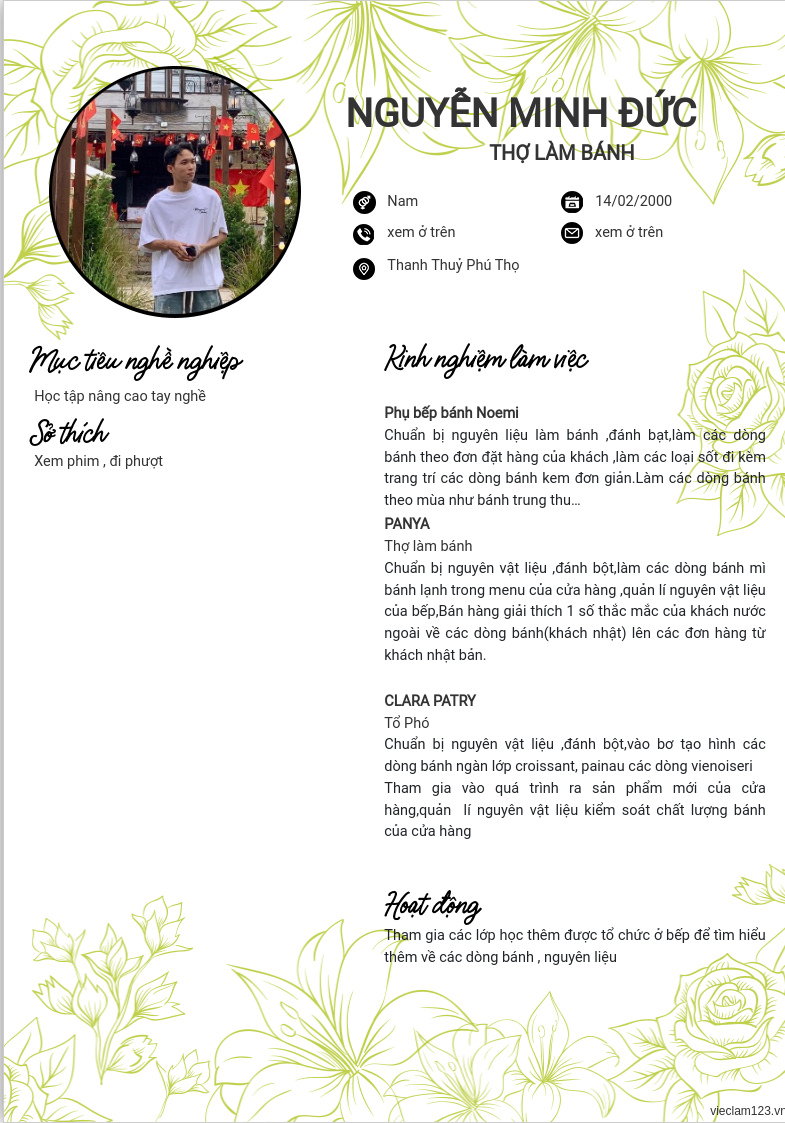 CV ứng viên