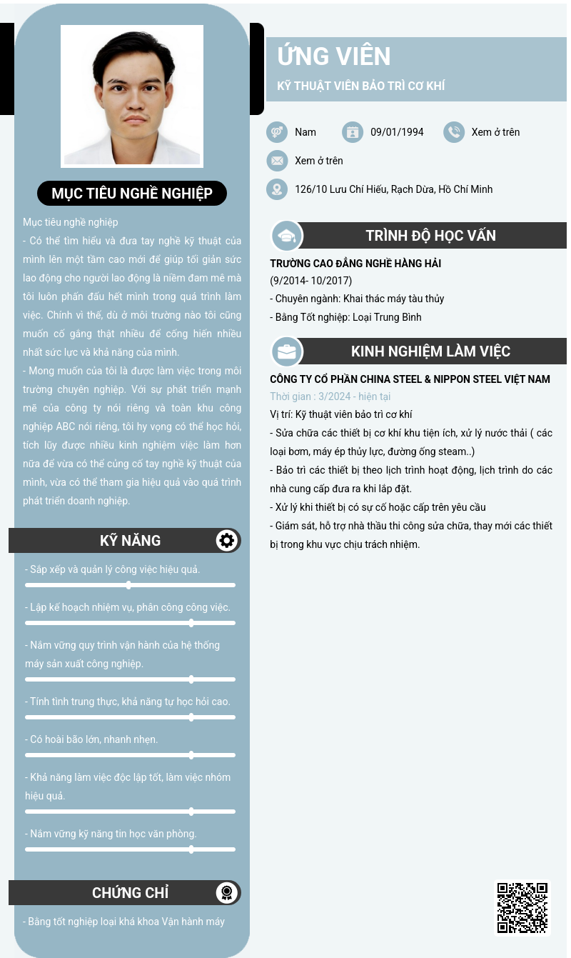 CV ứng viên