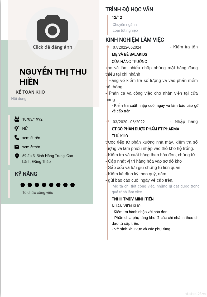 CV ứng viên