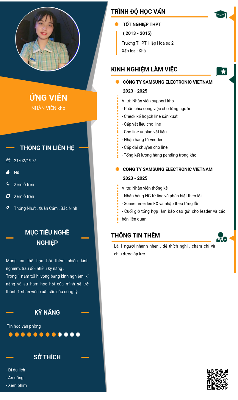 CV ứng viên