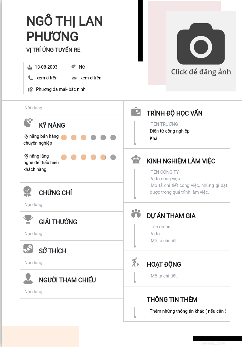 CV ứng viên