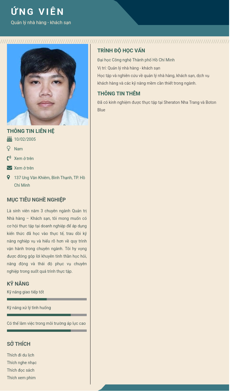 CV ứng viên