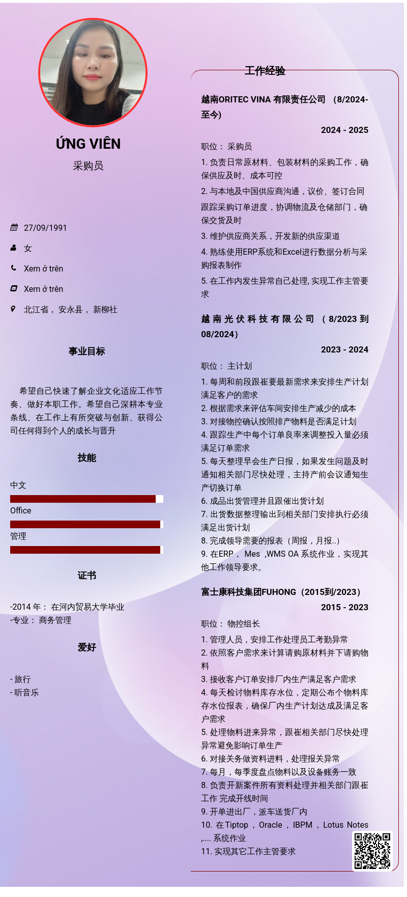 CV ứng viên