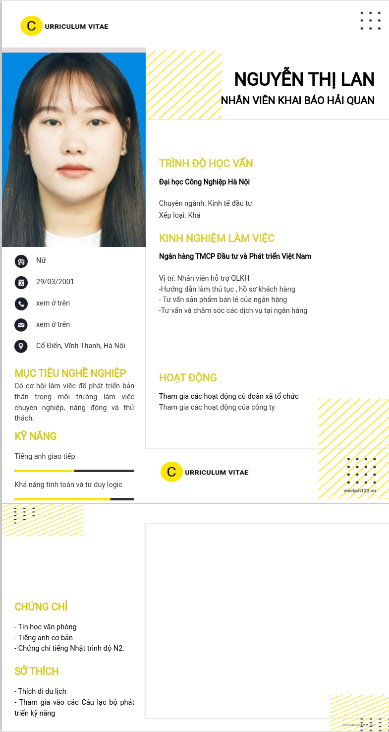 CV ứng viên