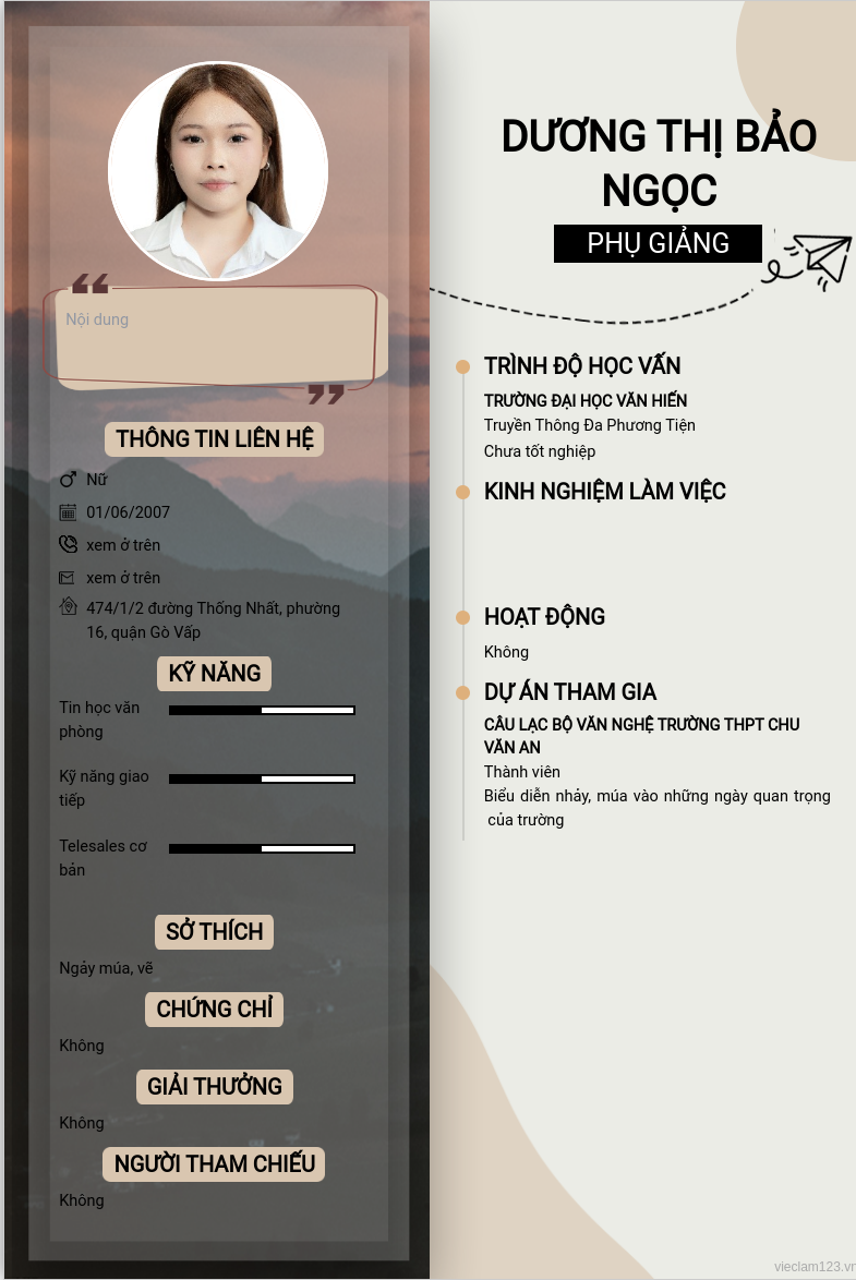 CV ứng viên