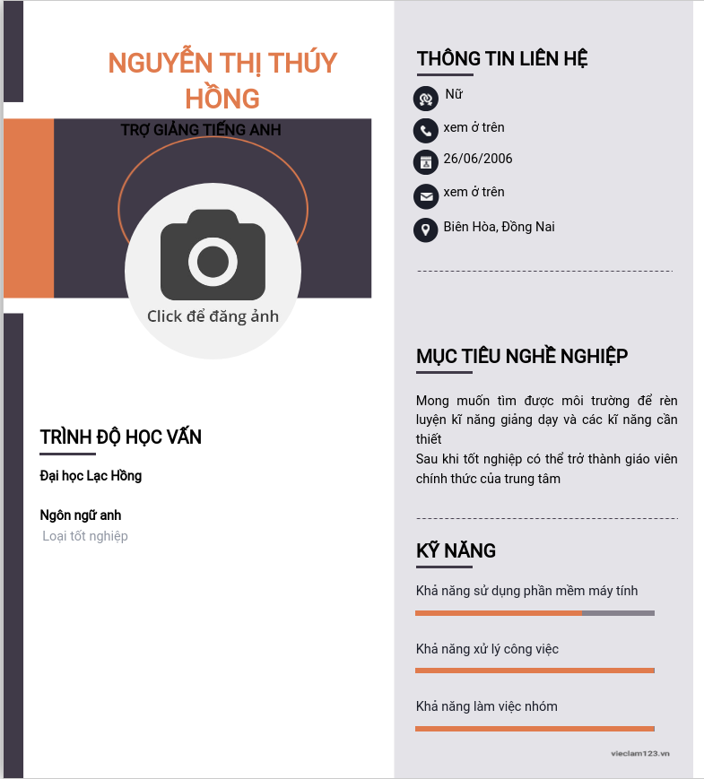 CV ứng viên