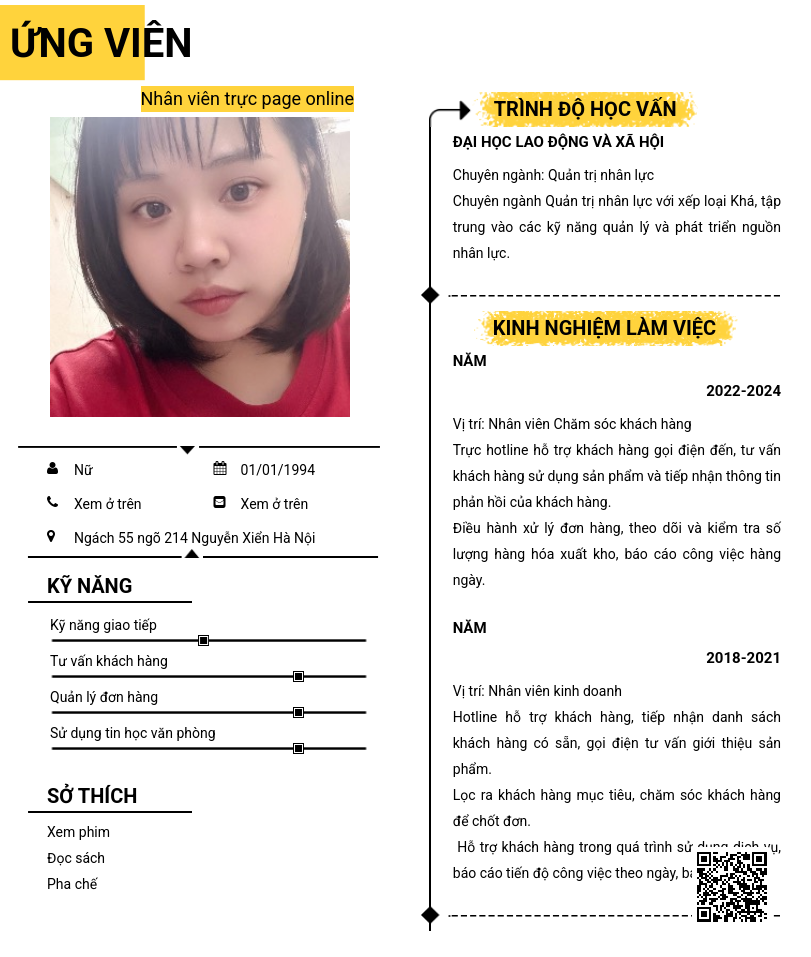 CV ứng viên
