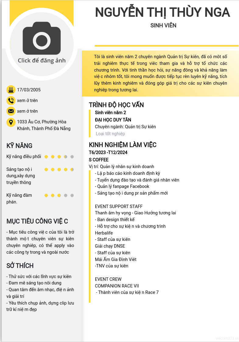 CV ứng viên