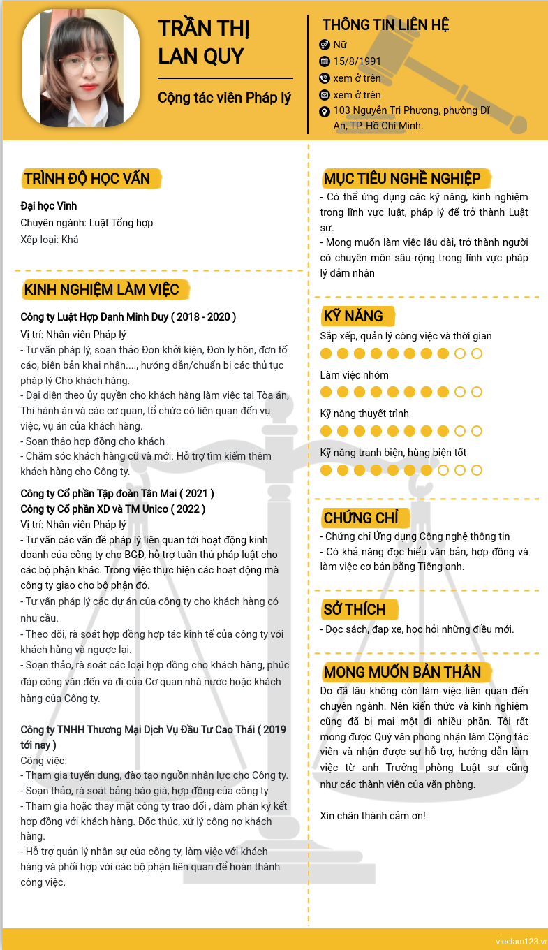 CV ứng viên