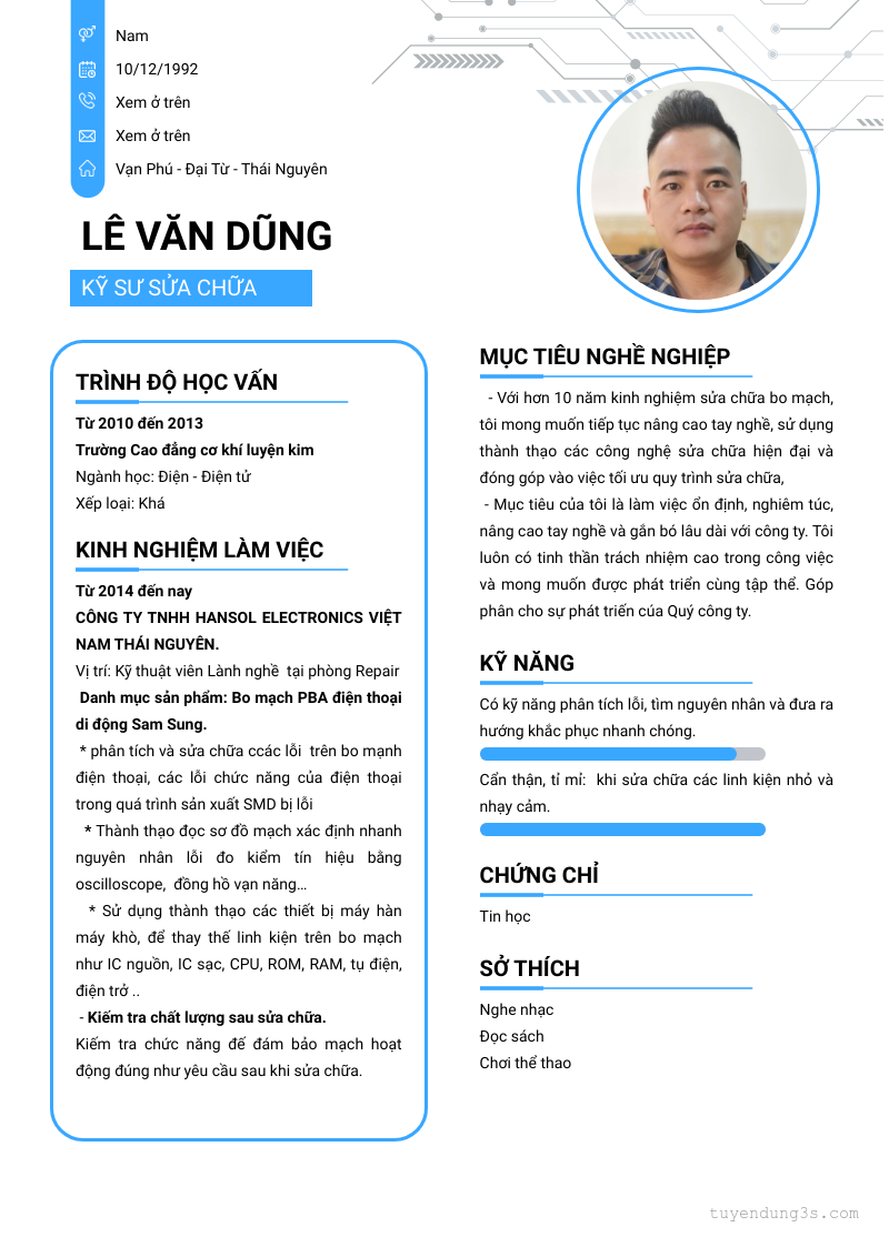 CV ứng viên