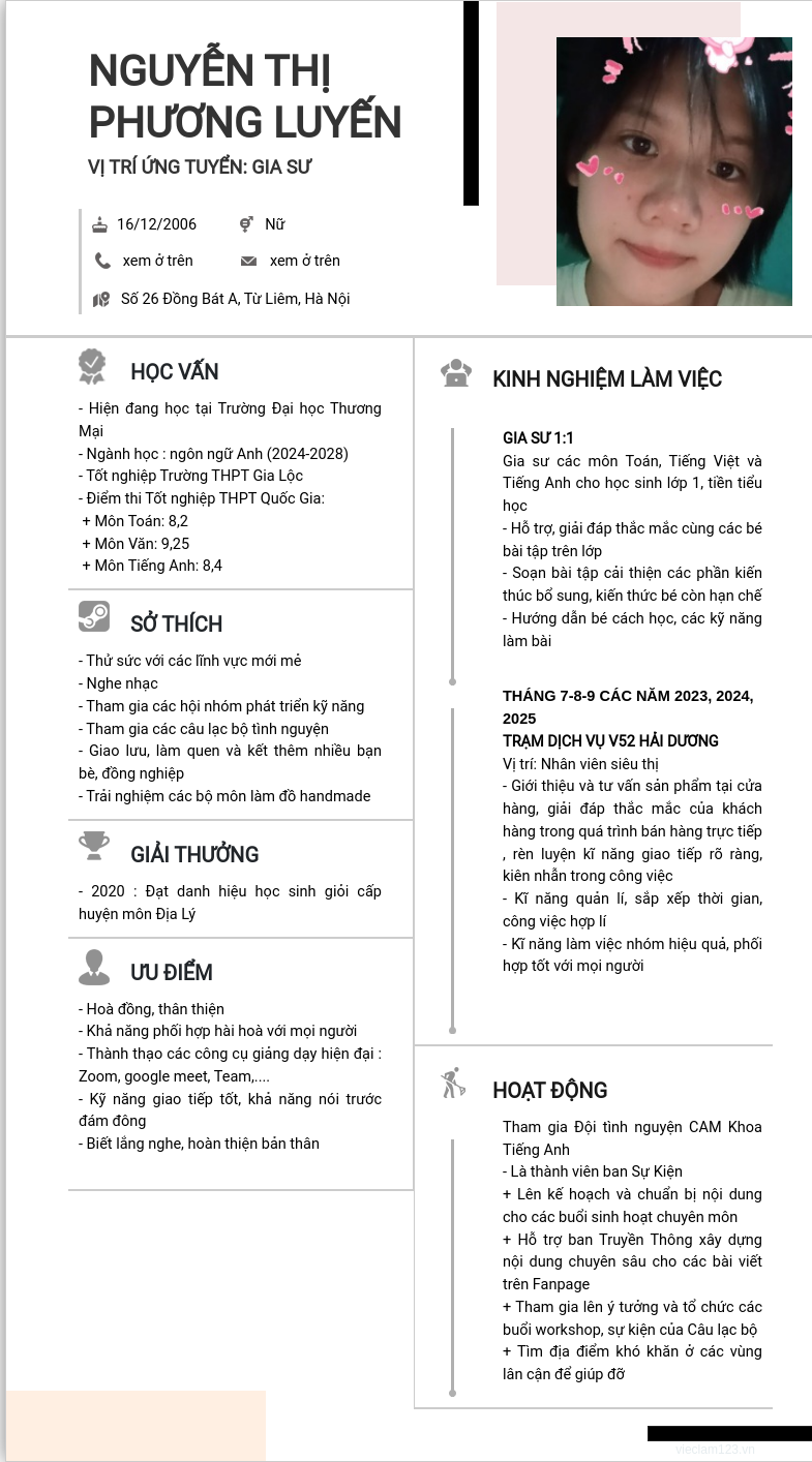 CV ứng viên