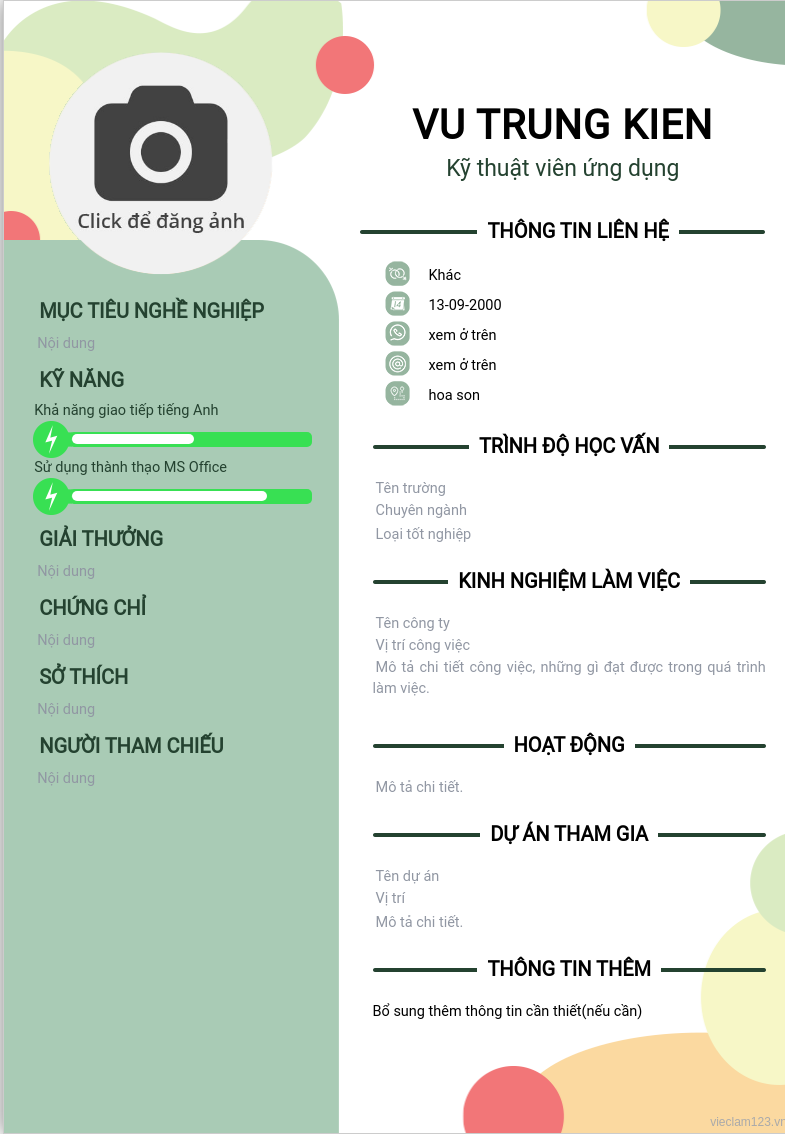CV ứng viên