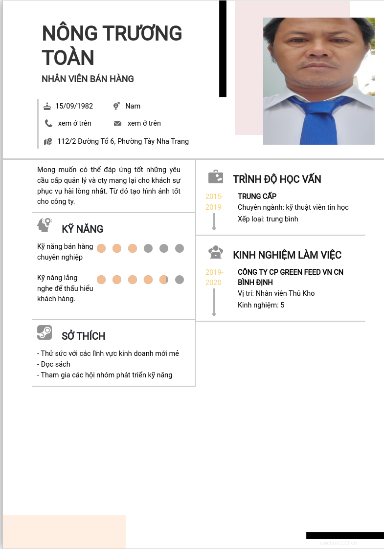 CV ứng viên