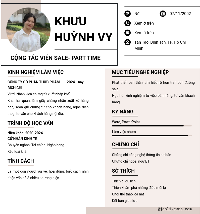 CV ứng viên